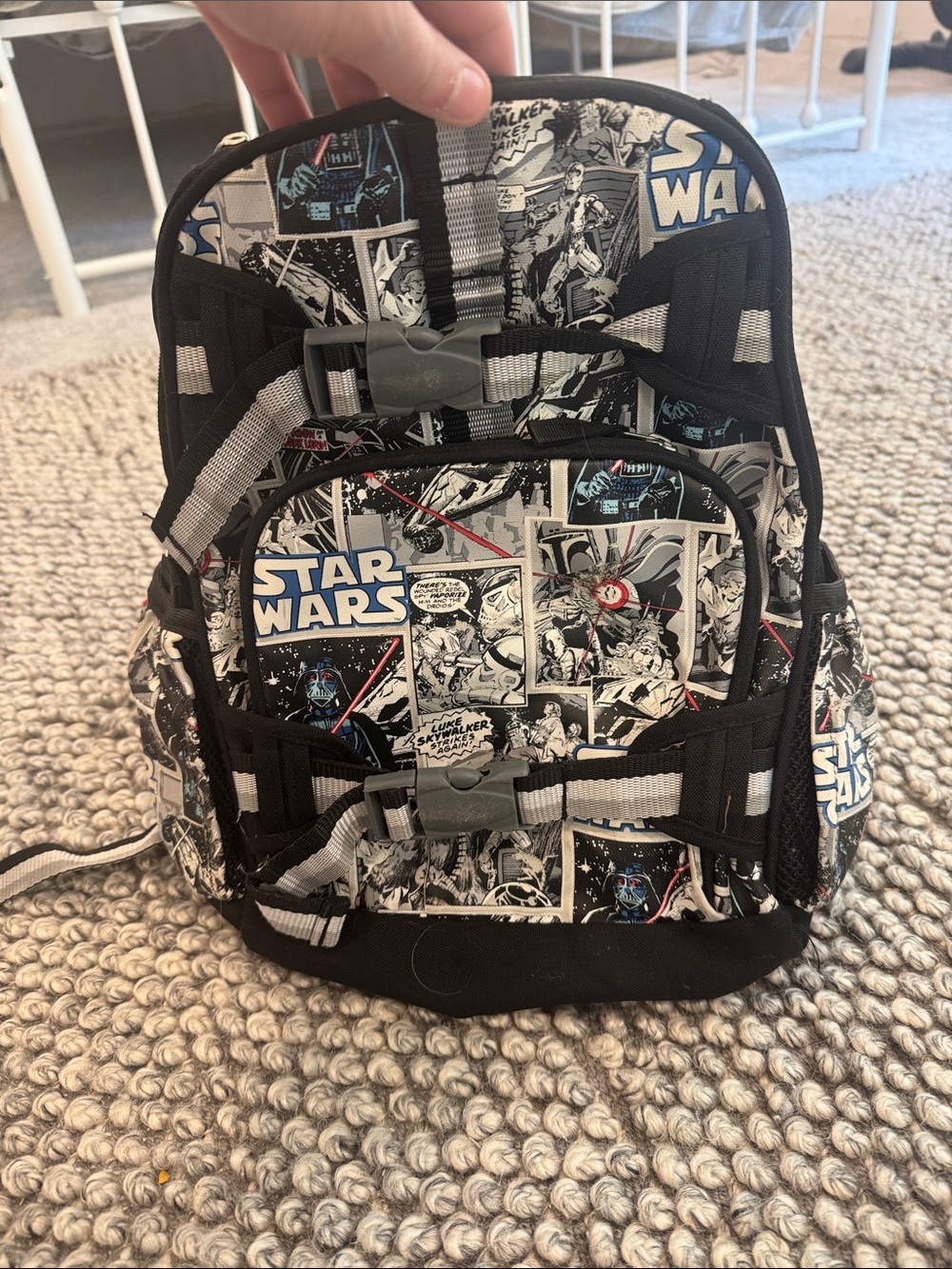 Pottery Barn Kids Star Wars Black, White & Gray Comic Backpack